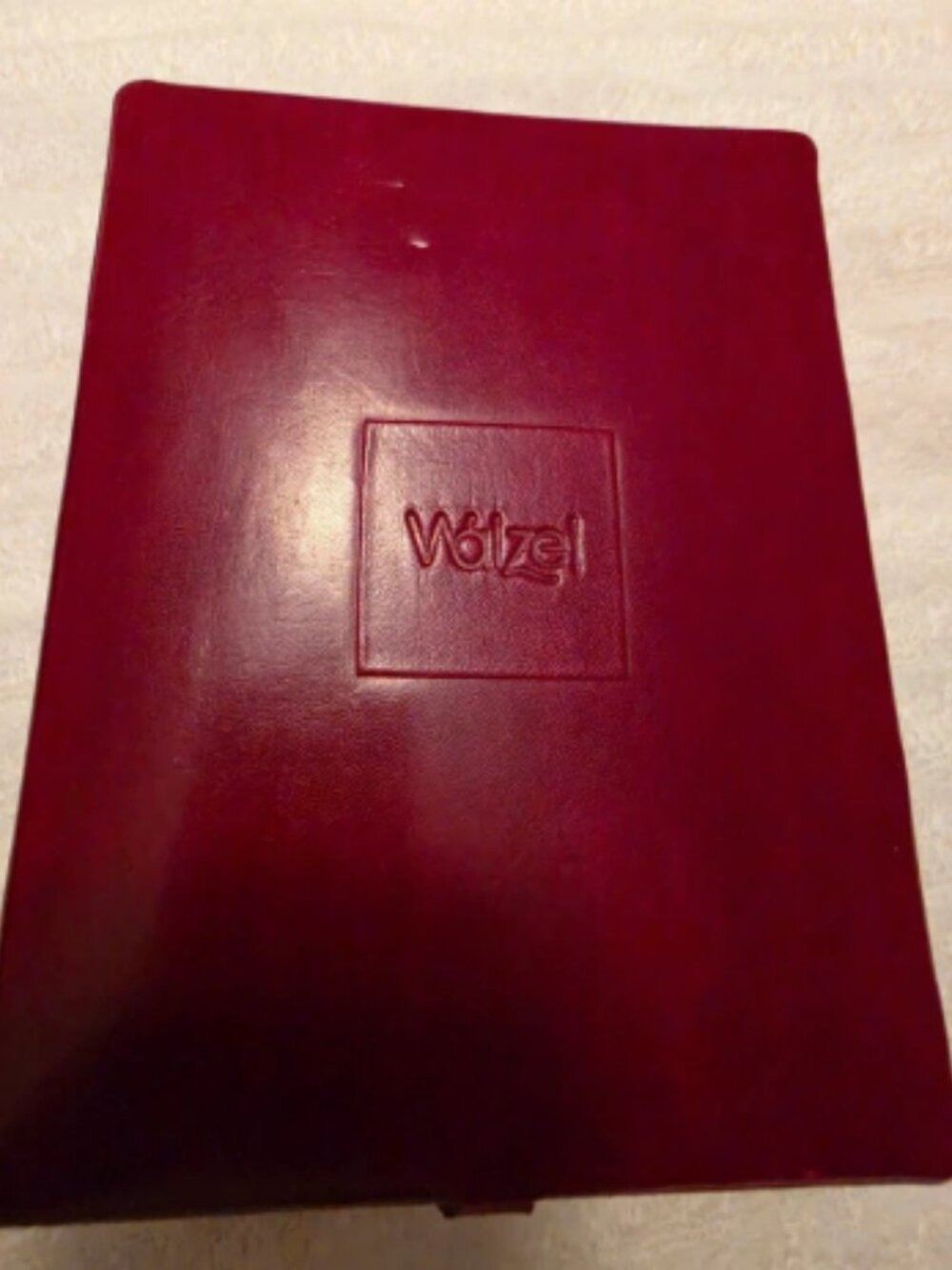 Real Leather Handmade Jewelry Box - Burgundy / Red